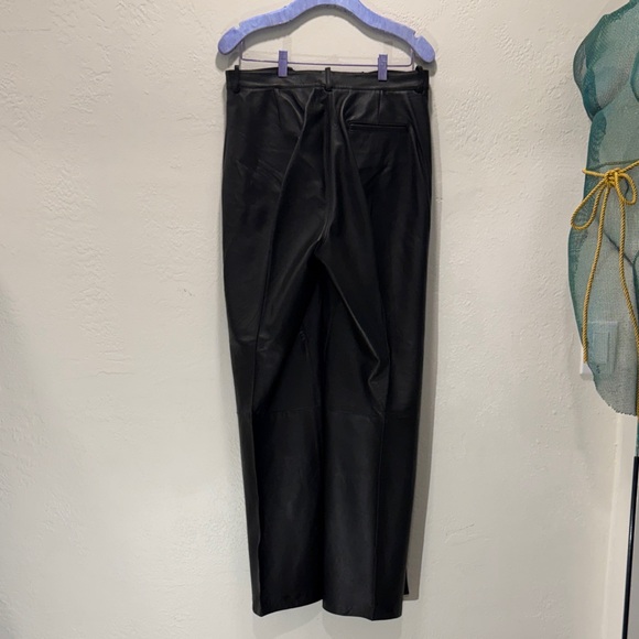 STUDIO AMELIA Wide-Leg Sheep Leather Trousers - Black - Picture 7 of 13